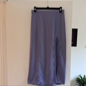 Urban Outfitters Periwinkle Midi Skirt with High Lace Slit